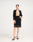 YAYING Black Midi Skirt