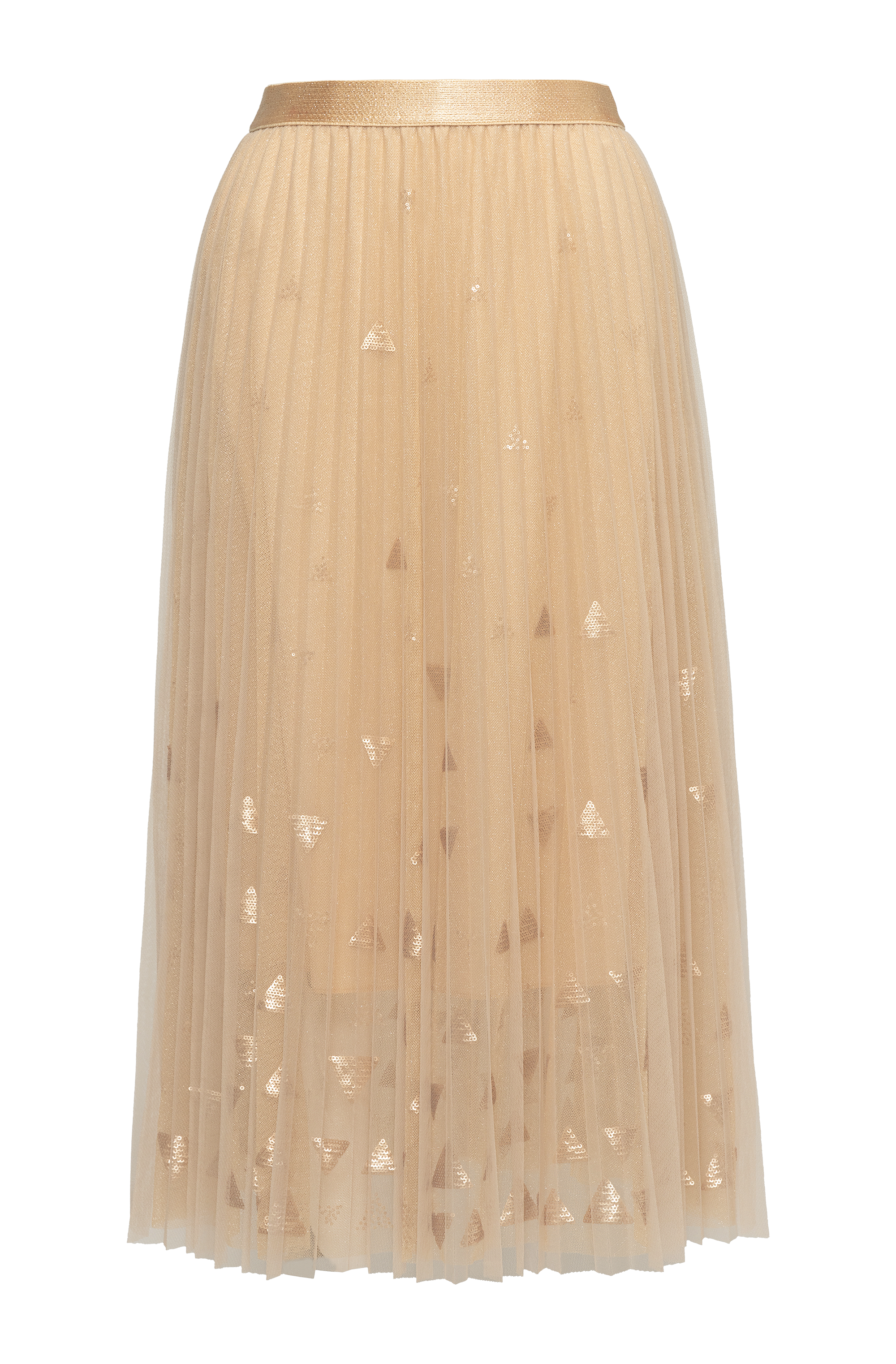 YAYING Flora Embroidery Mesh Midi Skirt