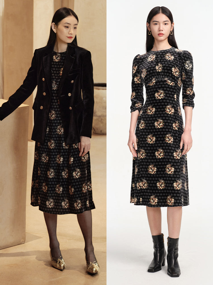 EP YAYING Printed Midi Dress